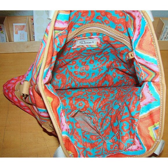 Dena Designs Tote Bag Canvas Crossbody Bag Pockets Double and Long Handles Large - Picture 4 of 12